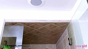 i took that lovely teen brunette shower it was nice