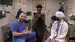 My petite neighbor rina arem spreads for first intense gyno exam closeup!