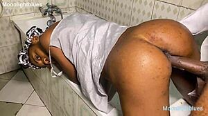 horny housewife moanin fuckin bbc plumber bent over bathroom homemade cum