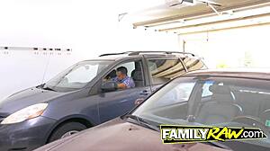 why does this cute brunette teen bend over for her friend's tongue on her pussy before doggystyle cock ride?