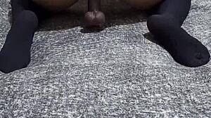 horny latina milf brunette stuffs big ass with dildo toy desperately