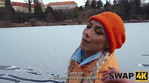 Kinky couple swaps wife for first threesome while boyfriend watches through glass