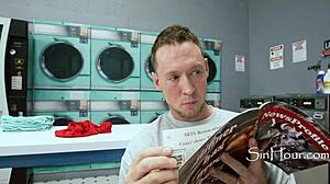 Wife Spots Petite Cutie At Laundromat For Husband's Sneaky Group Fuck