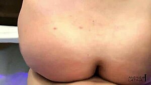 close up homemade pov cumshot blasts her huge latina ass cheeks