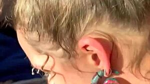 busty petite hooker fucked hard outdoors then begs for hot facial cumshot