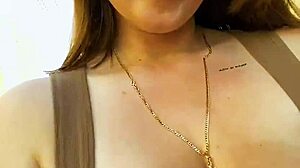 Webcam slut fingers shaved pussy while shaking huge tits