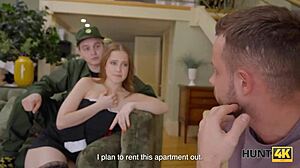 Ex-Military Cuckold Watches Flexible Russian Teen Surrender Pussy