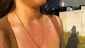 Webcam slut fingers shaved pussy while shaking huge tits