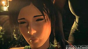 Lara's guts rocked so hard by futanari action, wow! 🔥🍆💦