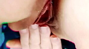 Mom finger paints her shaved pussy close up spreading wide!