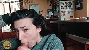 Real couple shares valentines breakfast with homemade blowjob cumshot and early morning pov swallow