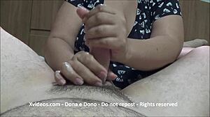 Curvy Mature Woman Milks Thick Cock with Expert Handjob and Massage