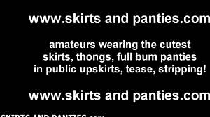 flashing panties outdoors with skirt up is total thrill 😜🩲