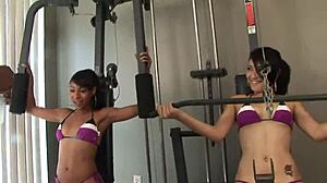 two petite teen 18+ latinas, ready to get stretched by your big black cock in the gym?