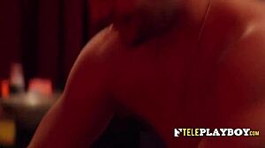 petite swinger brunette's booty massage turns into orgy pounding