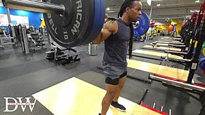 athletic dreadlocked bodybuilder crushes fullbody tattooed workout routine hard
