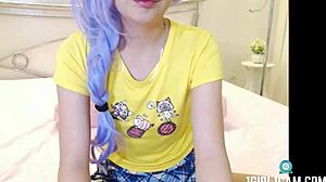 emmy's small tits tease japanese camgirl show