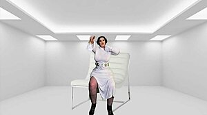 Granny Princess Leia Fingers Dark Side To Cum Explosion!