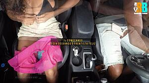 married slut flashes tits then fucks endowed stud for cuck hubby