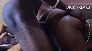 fucking two ebony amateurs with hairy wet pussies bent over creampie style