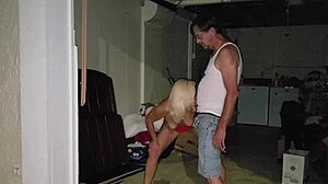 Shaved milf housewife smokes flashes nipples fucks outdoors quickie