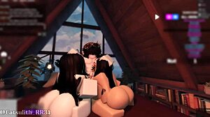 Intense Bent Over Doggystyle Threesome with Two Fans in Group Riding Session