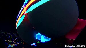 samantha saint spreads her big tits pussy and ass wide open for intense solo masturbation play