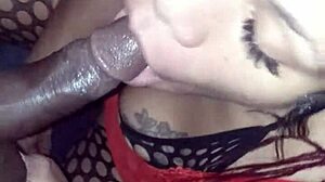 Angelg sucks my big black cock then I fuck her missionary to orgasm