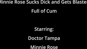 Minnie rose sucks cock hard then takes full cum blast!