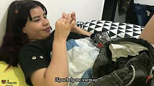 Skinny Teen Stepsis Bent Over For Big Cock Creampie Doggystyle