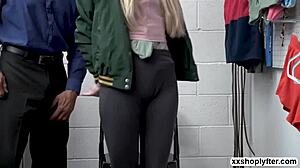 Shoplifter Emma Blows And Fucks LP's Huge Cock In Office