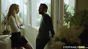 Petite blonde stepsis takes stepbro's monster cock deep in her pussy