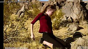 brooke johnson bound masochist craves brutal caning piss drink and facesit rimjob on desert rocks