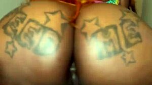 hawt ebony big booty bitch slurps bbc before sloppy creampie pounding