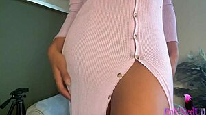 Jenna Foxx rams huge dildo into big pussy lips and clit for massive orgasm