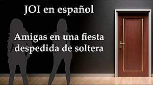 four horny amigas invite you to their holiday party for hot spanish joi jerk off