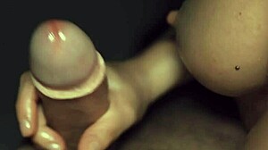 my tits get handjob treatment and hot cum shower