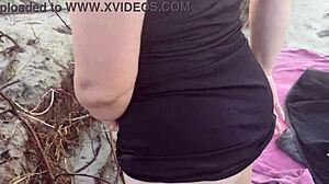 i strolled panties on beach and took cash for outdoor fun