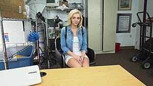 Slutty Petite Blonde Teen Fucked Hard by BBC Boss with Small Tits