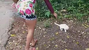 Amateur Latina Milf Flashes Big Clit Monster Cock Nature Walk