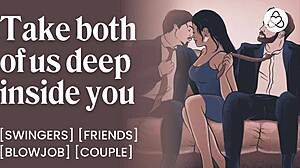 we double penetrate my wife after dinner! wife sharing amateur swingers real couple threesome