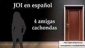 four horny amigas invite you to their holiday party for hot spanish joi jerk off