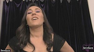 sinn sage strips lingerie revealing wet pussy lips and natural tits