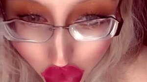 Bimbo Belly Dancer in Glasses Crossdresses to Celebrity Song