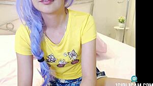 emmy's small tits tease japanese camgirl show