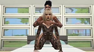 Sexy young couple in lingerie plays rough doggystyle game bent over hardcore