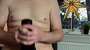 stroking fleshlight hard until massive cum explosion hits