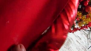 Santa pounds horny cheating milf wife's huge ass with dildo while she dirty talks in lingerie stockings