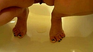 milf fingers anal hole then reveals inner pussy gape and piss