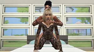 Sexy young couple in lingerie plays rough doggystyle game bent over hardcore